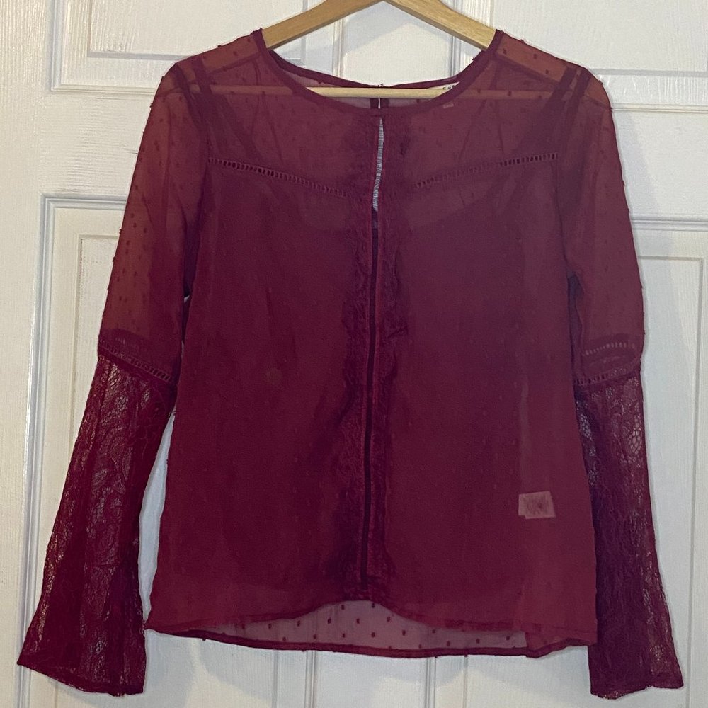 Macy's Red Lace Blouse